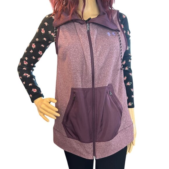Under Armour Womens Cold Gear Hybrid Survivor Vest Size M Burgundy - Picture 1 of 11